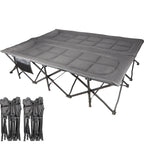 2 Person Camping Cot, 59" Extra Wide with Integrated Mattress