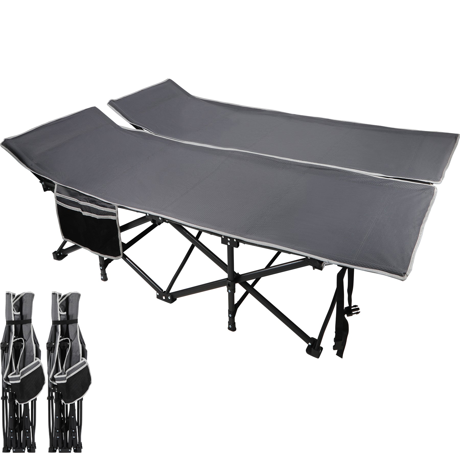 56" Extra Wide 2 Person Folding Camping Cot