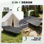 56" Extra Wide 2 Person Folding Camping Cot