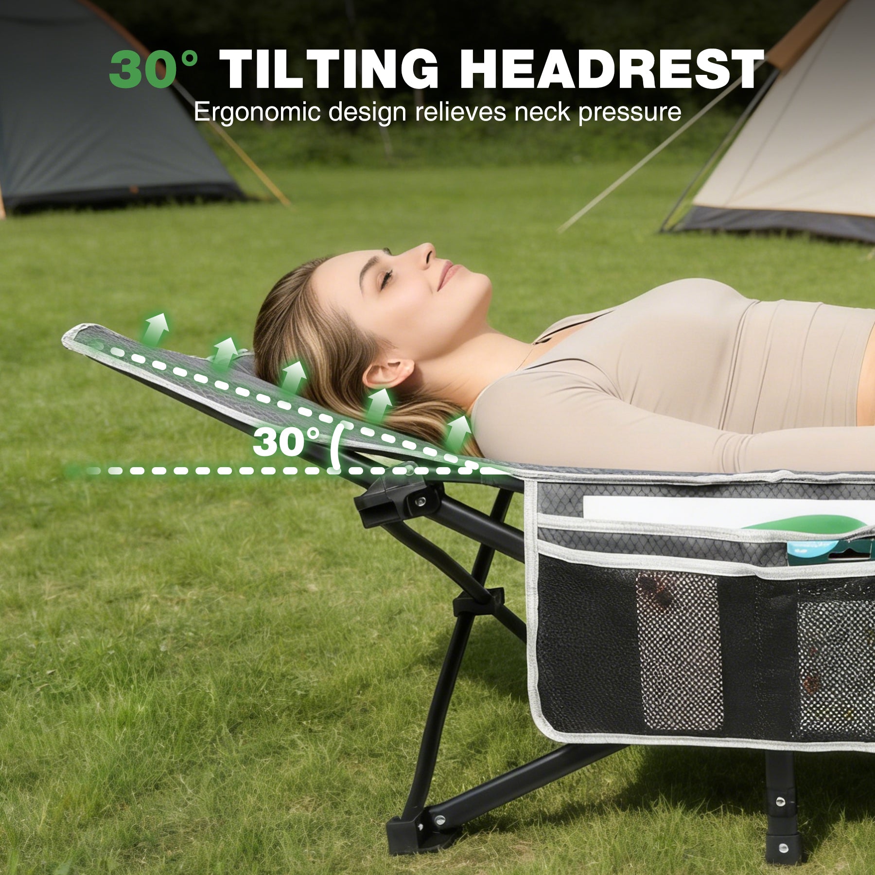 56" Extra Wide 2 Person Folding Camping Cot