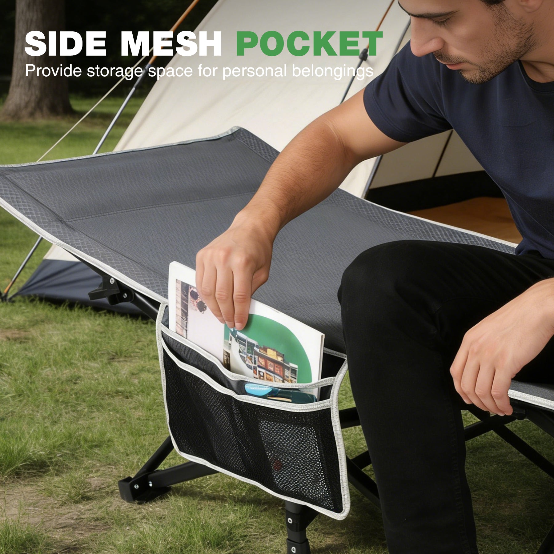 56" Extra Wide 2 Person Folding Camping Cot