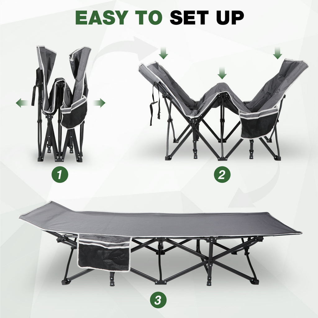 56" Extra Wide 2 Person Folding Camping Cot