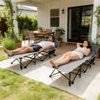 56" Extra Wide 2 Person Folding Camping Cot