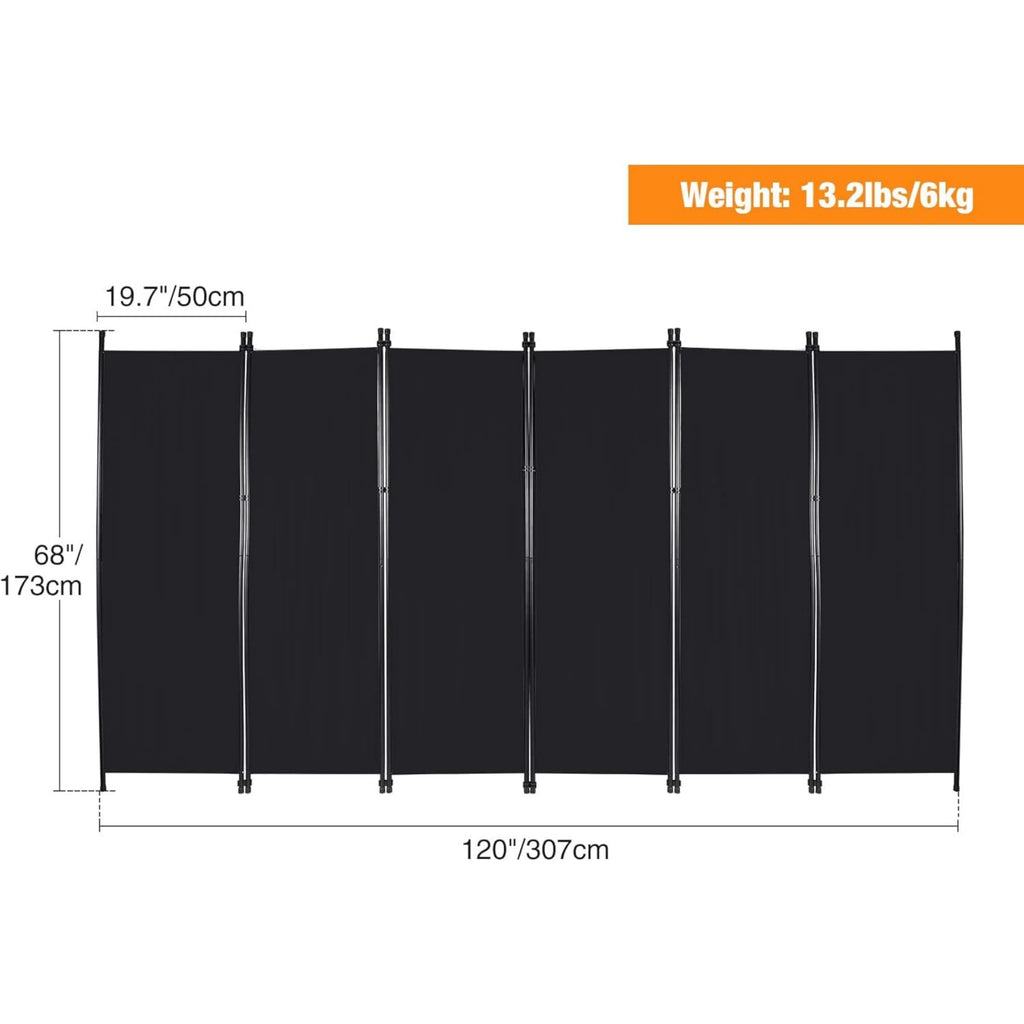 Room Divider 6-Panel Portable Partition Screen