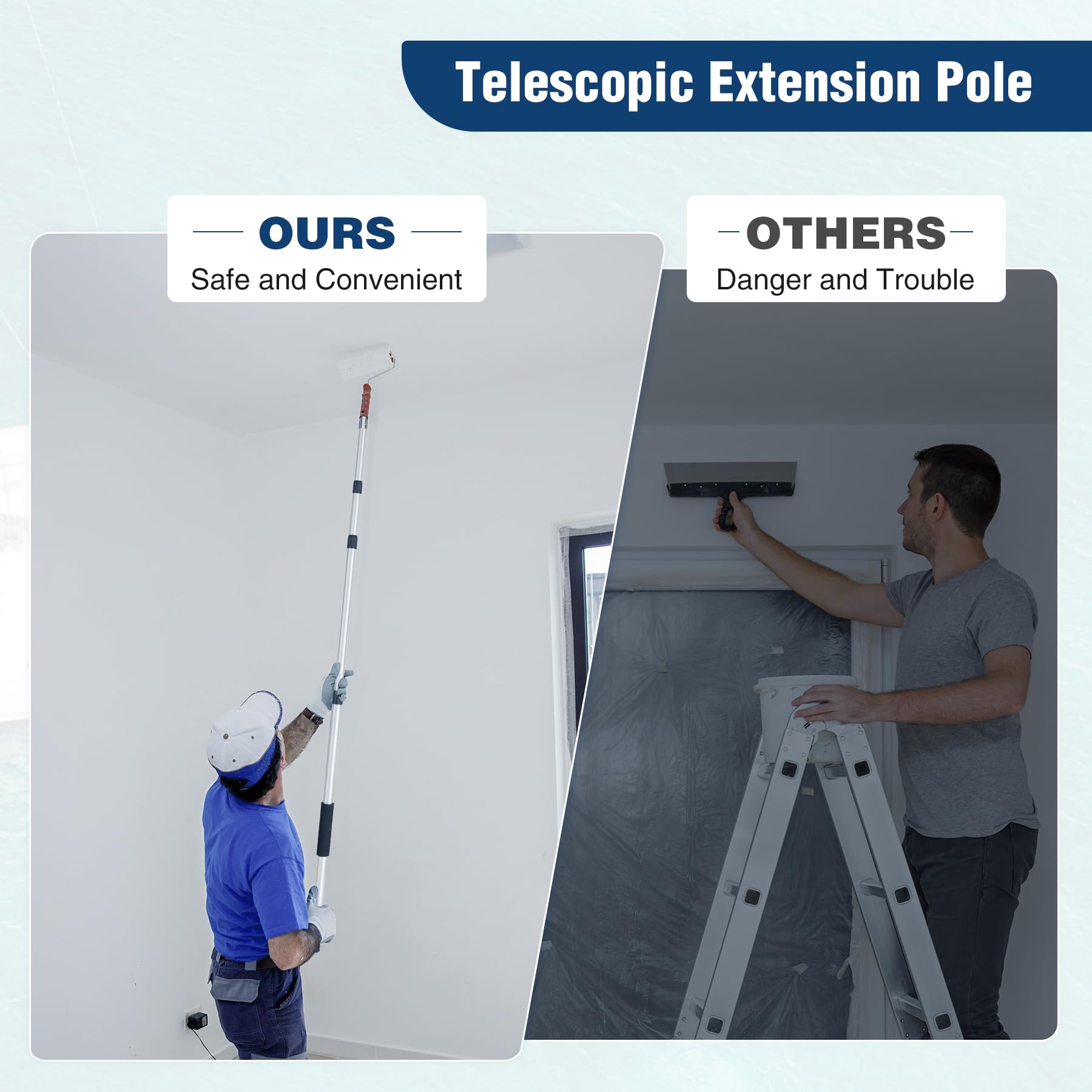 Telescoping Pole 4-12ft Heavy Duty Aluminum Alloy