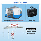 Canopy Camping Tent Attachment for 10x10 Straight Leg Frames