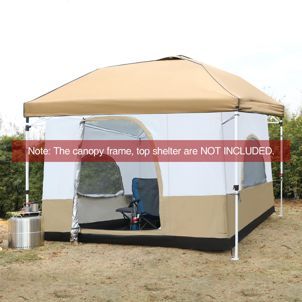 Canopy Camping Tent Attachment for 10x10 Straight Leg Frames