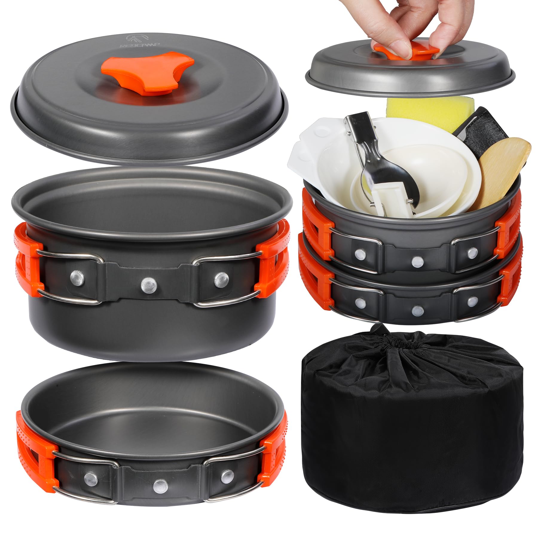 10-Piece Camping Cookware Mess Kit