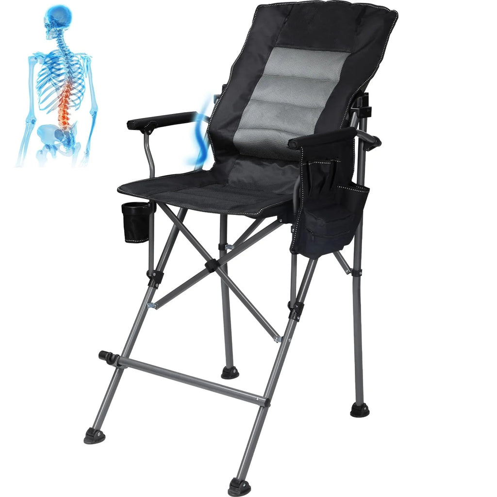 Extra Tall Folding Chair with Adjustable Backrest