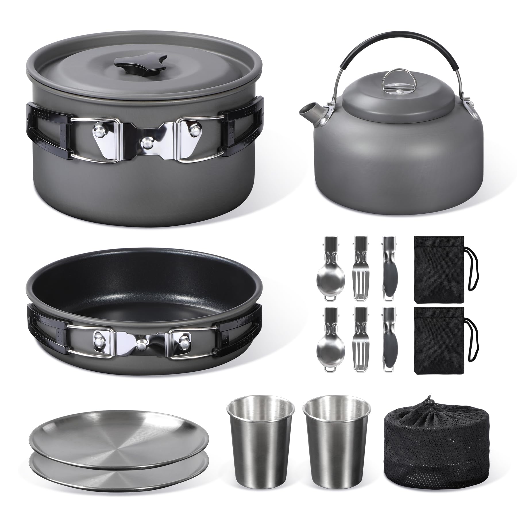 16-Piece Camping Cookware Mess Kit