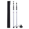 Two adjustable aluminum tarp poles with removable tips and black carrying bag