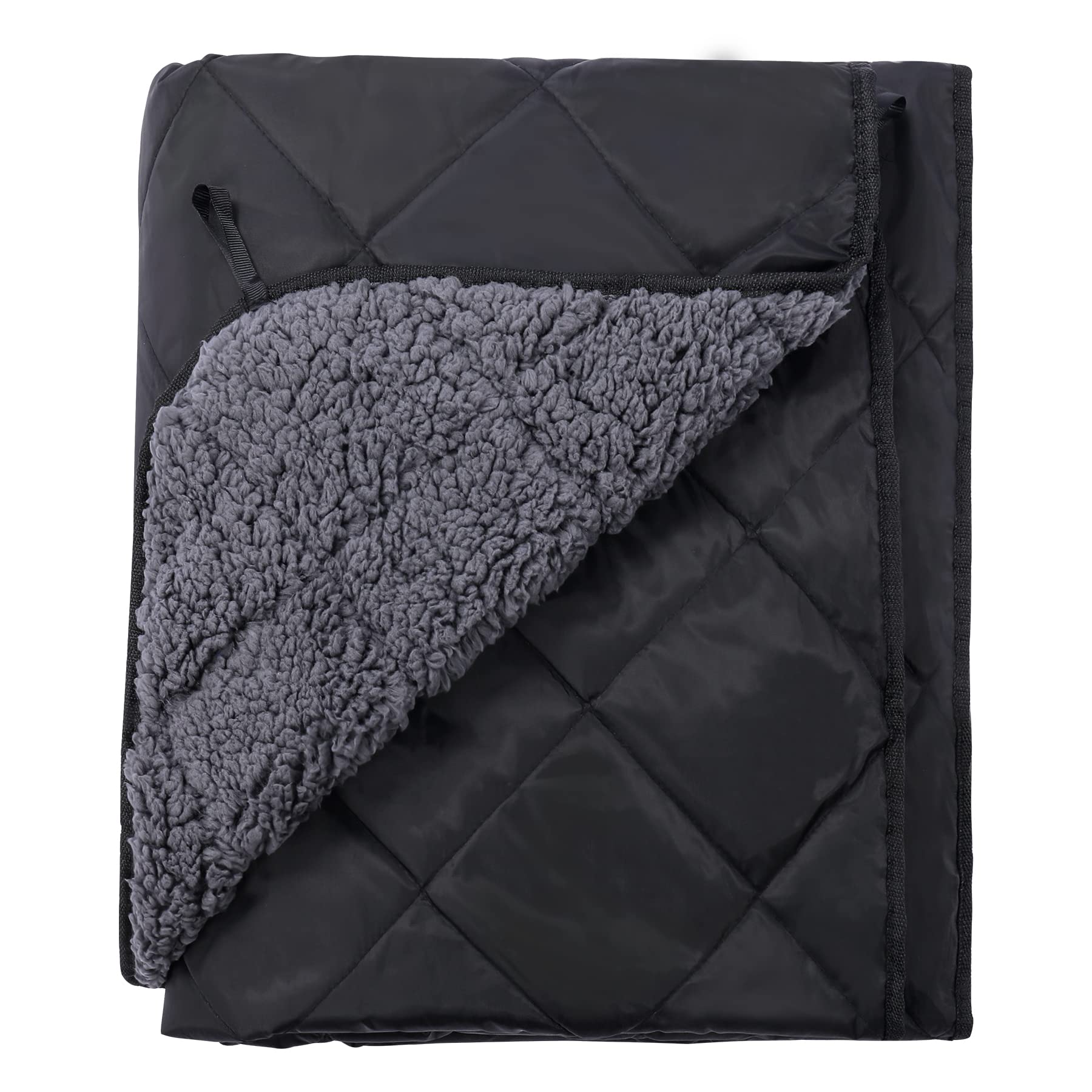 Large Camping Blanket with Sherpa Lining