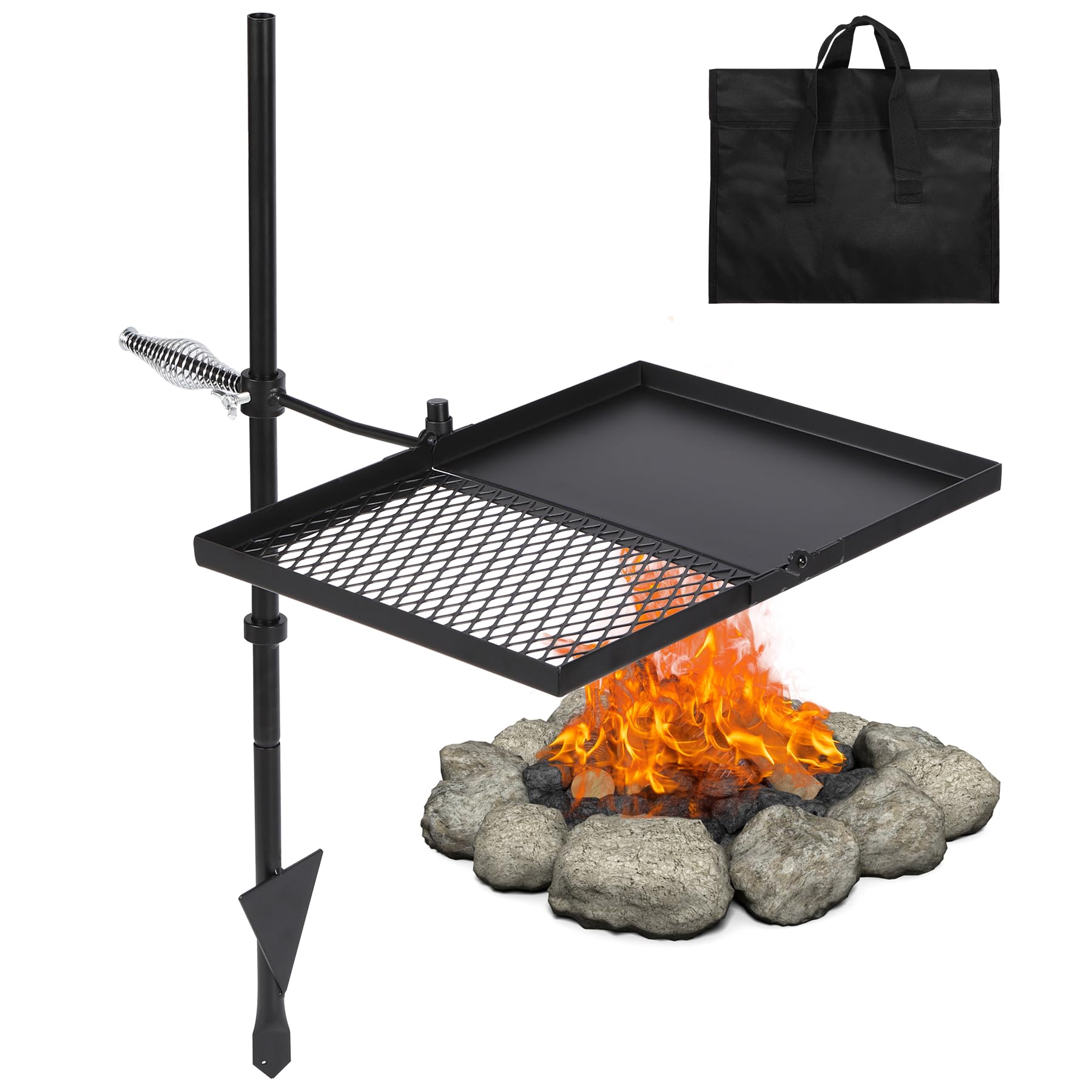 Swivel Campfire Grill Heavy Duty Steel Grate