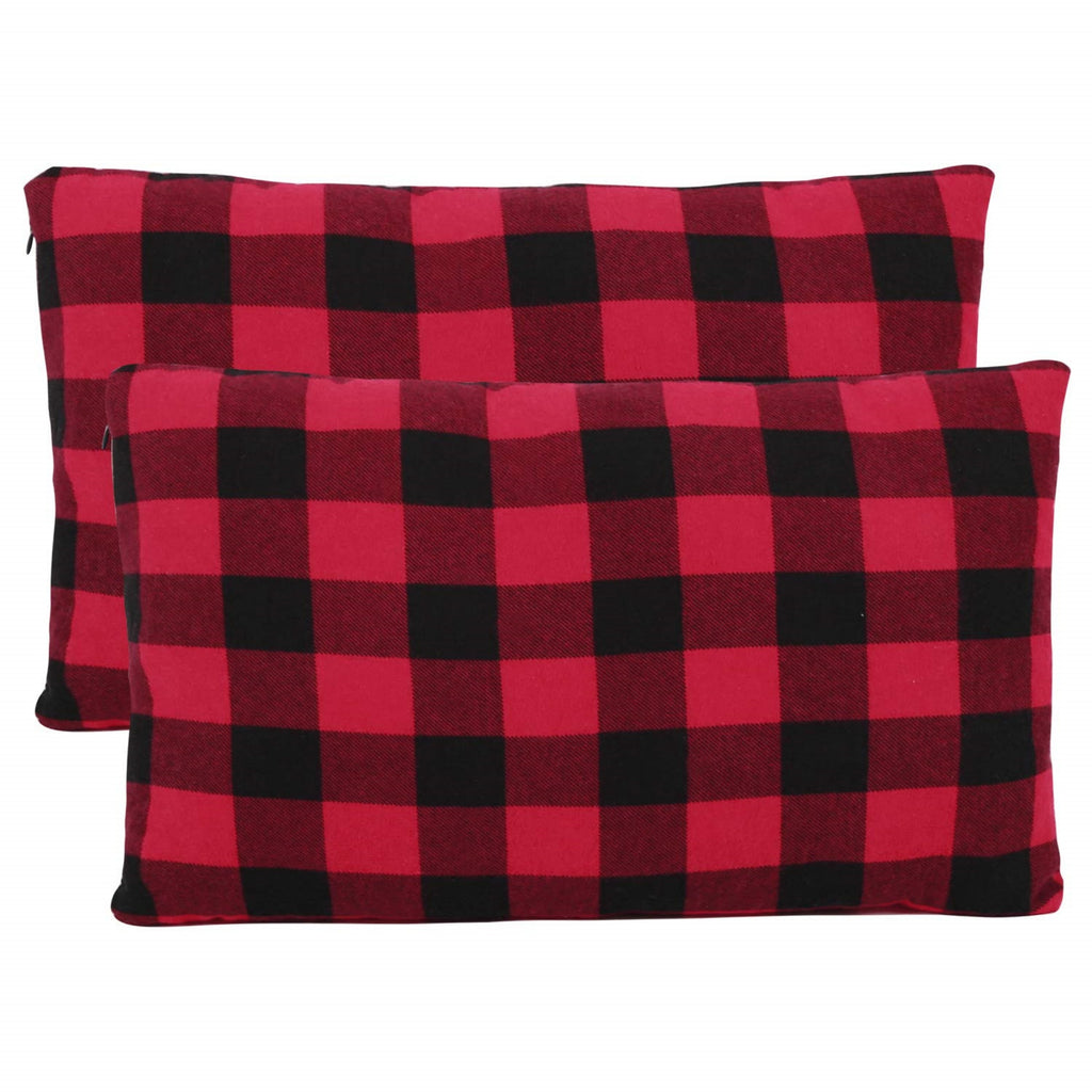 Red & Black Plaid Camping Pillow 2-Pack