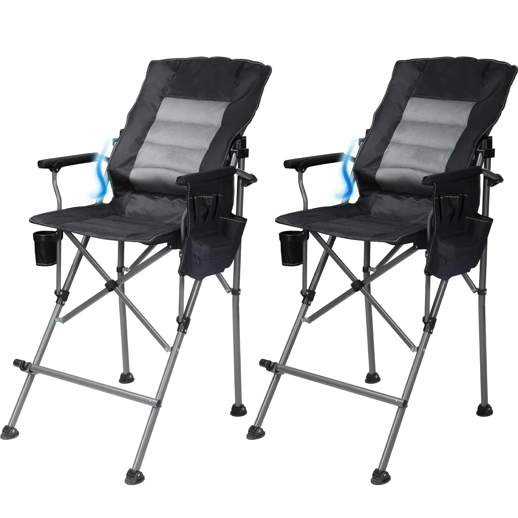 Extra Tall Folding Chair with Adjustable Backrest