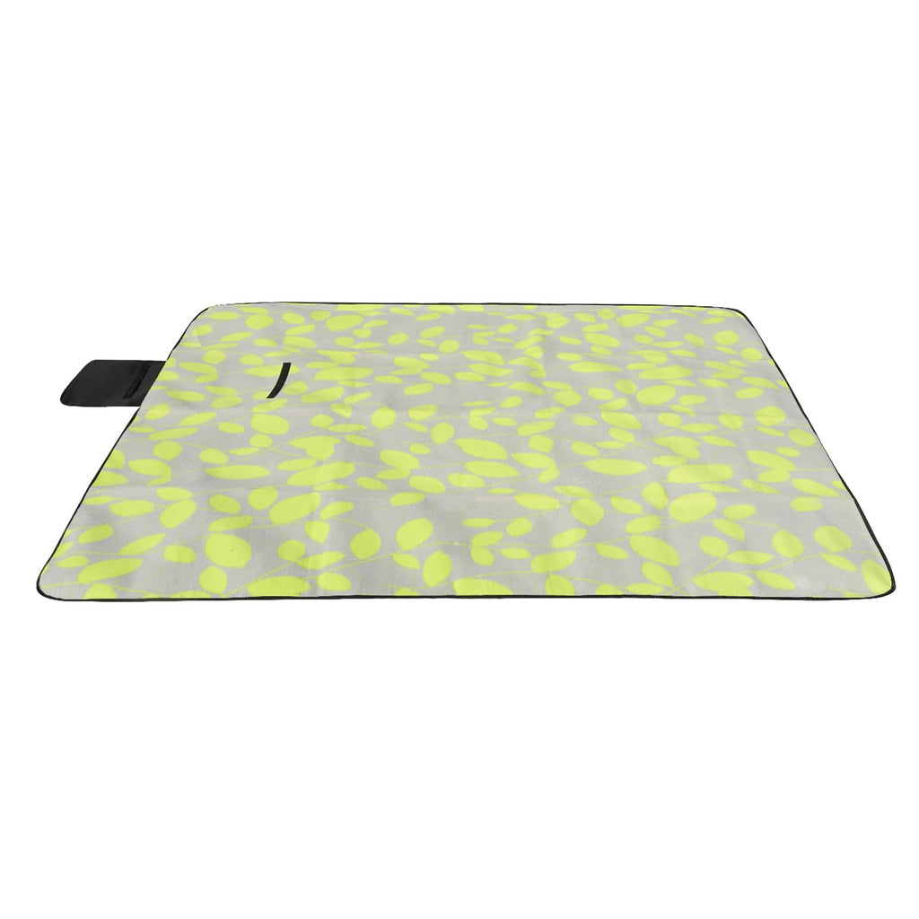 Extra Large Fleece Picnic Blanket Green Leaves 79"x79"
