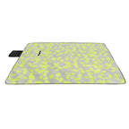 Extra Large Fleece Picnic Blanket Green Leaves 79"x79"