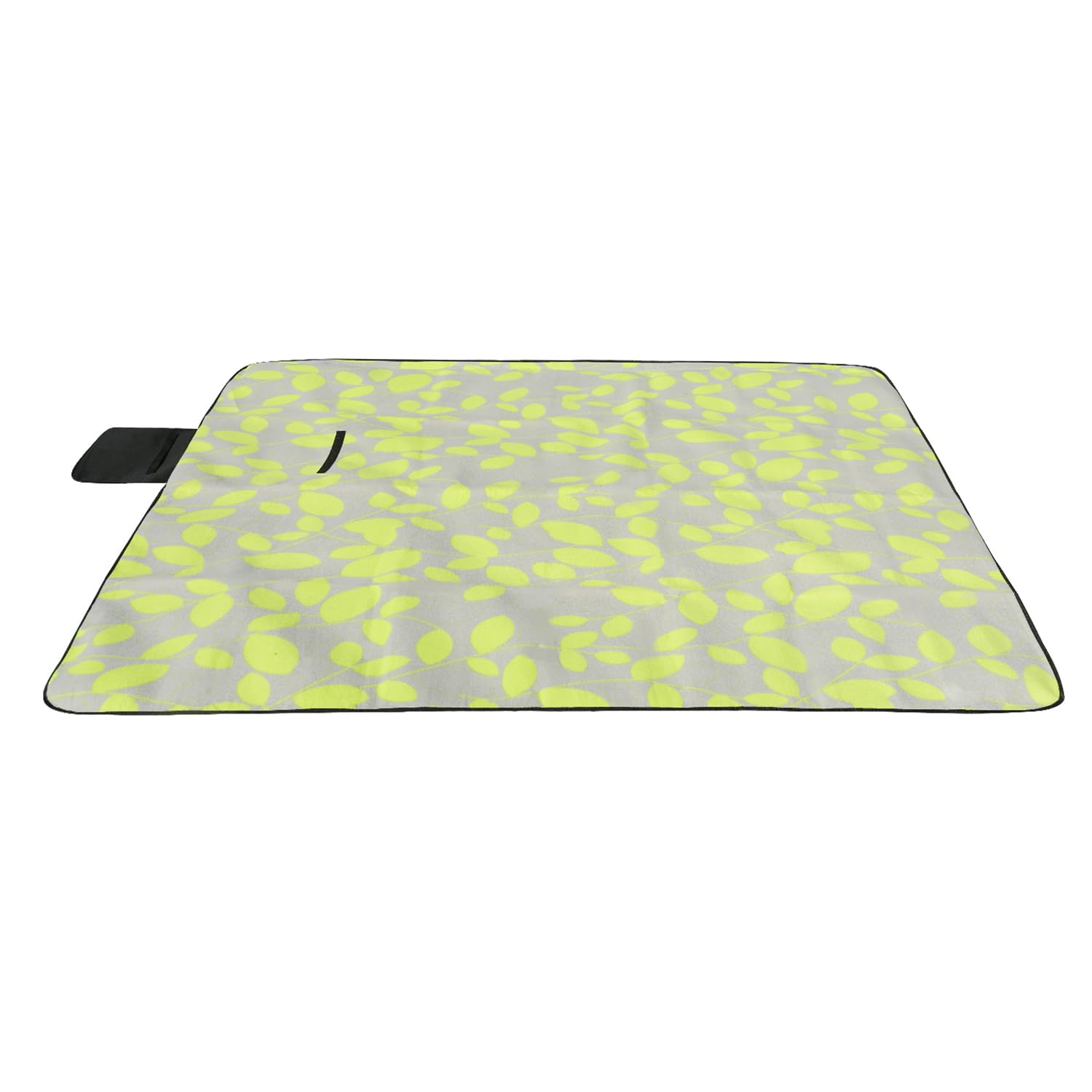 Extra Large Fleece Picnic Blanket Green Leaves 79"x79"