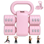 2-in-1 Adjustable Dumbbell & Kettlebell Set, 4-Level Hand Weights (2.2–5.5 Lbs Each)