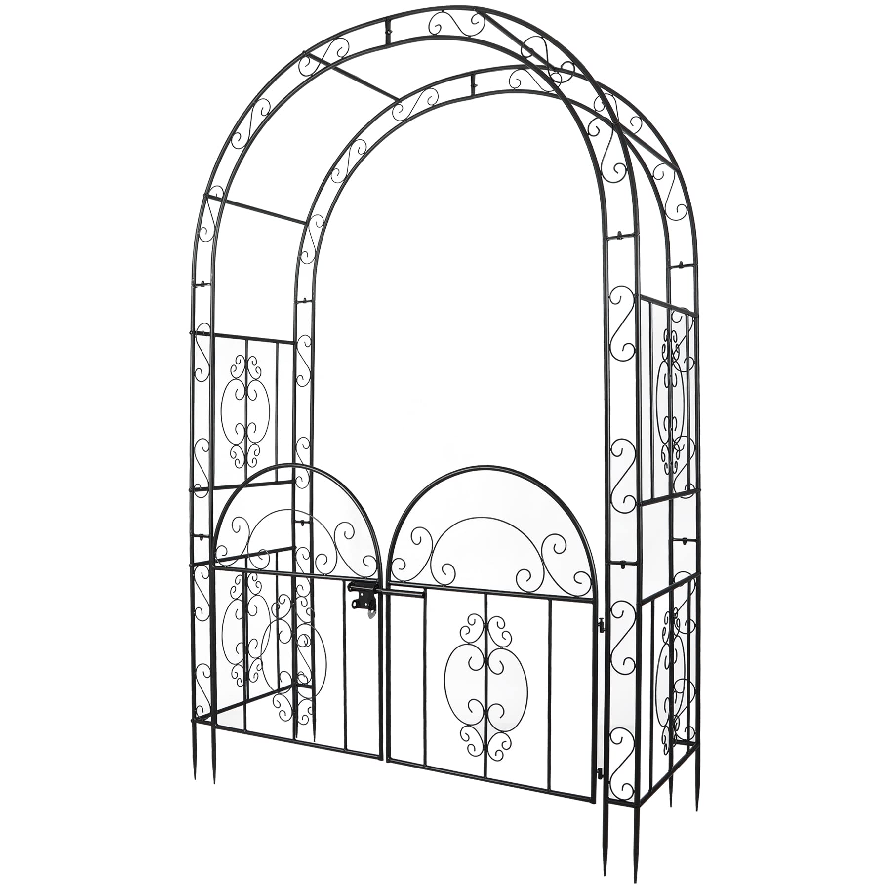84in High Metal Garden Arbor with Gate