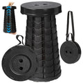 Collapsible Stool with Adjustable Height, Black