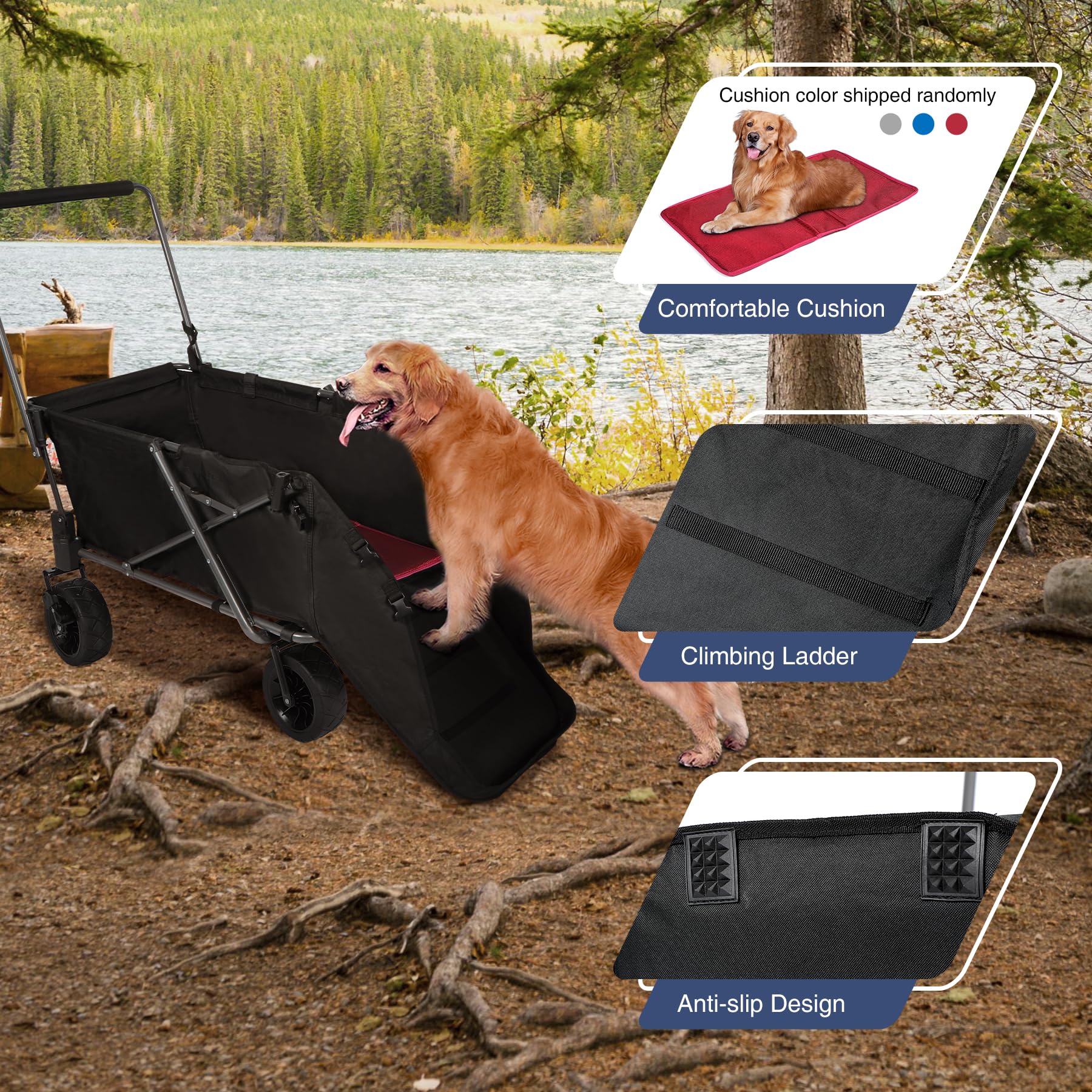 Heavy-Duty Folding Dog Wagon Cart