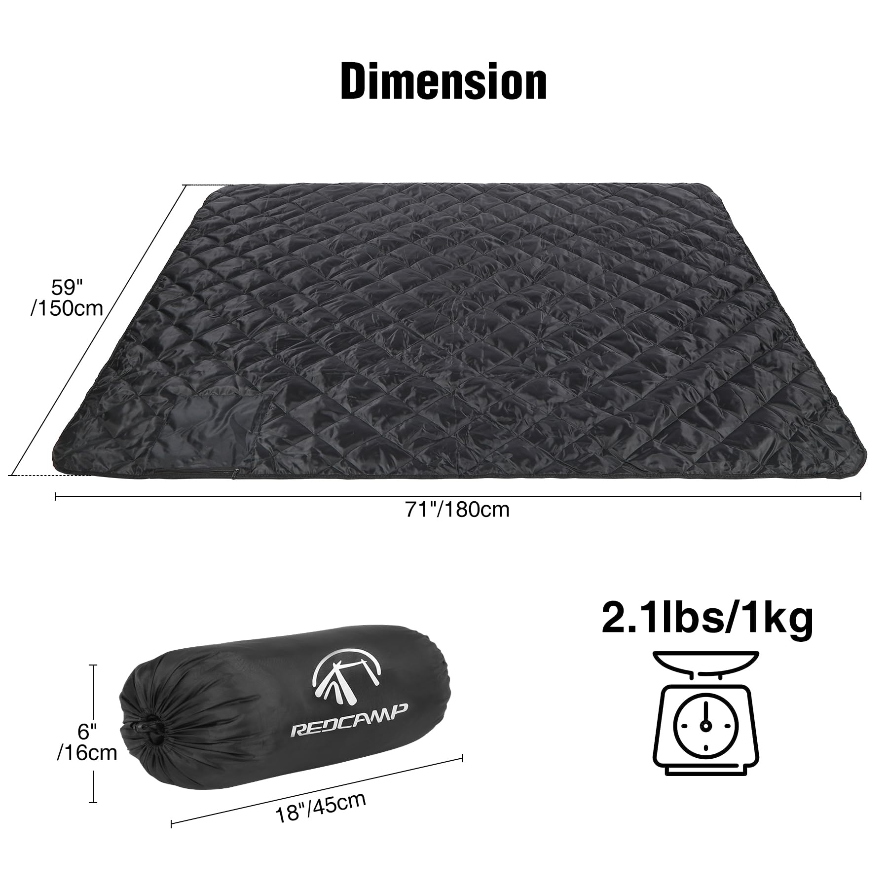 Large Camping Blanket with Sherpa Lining