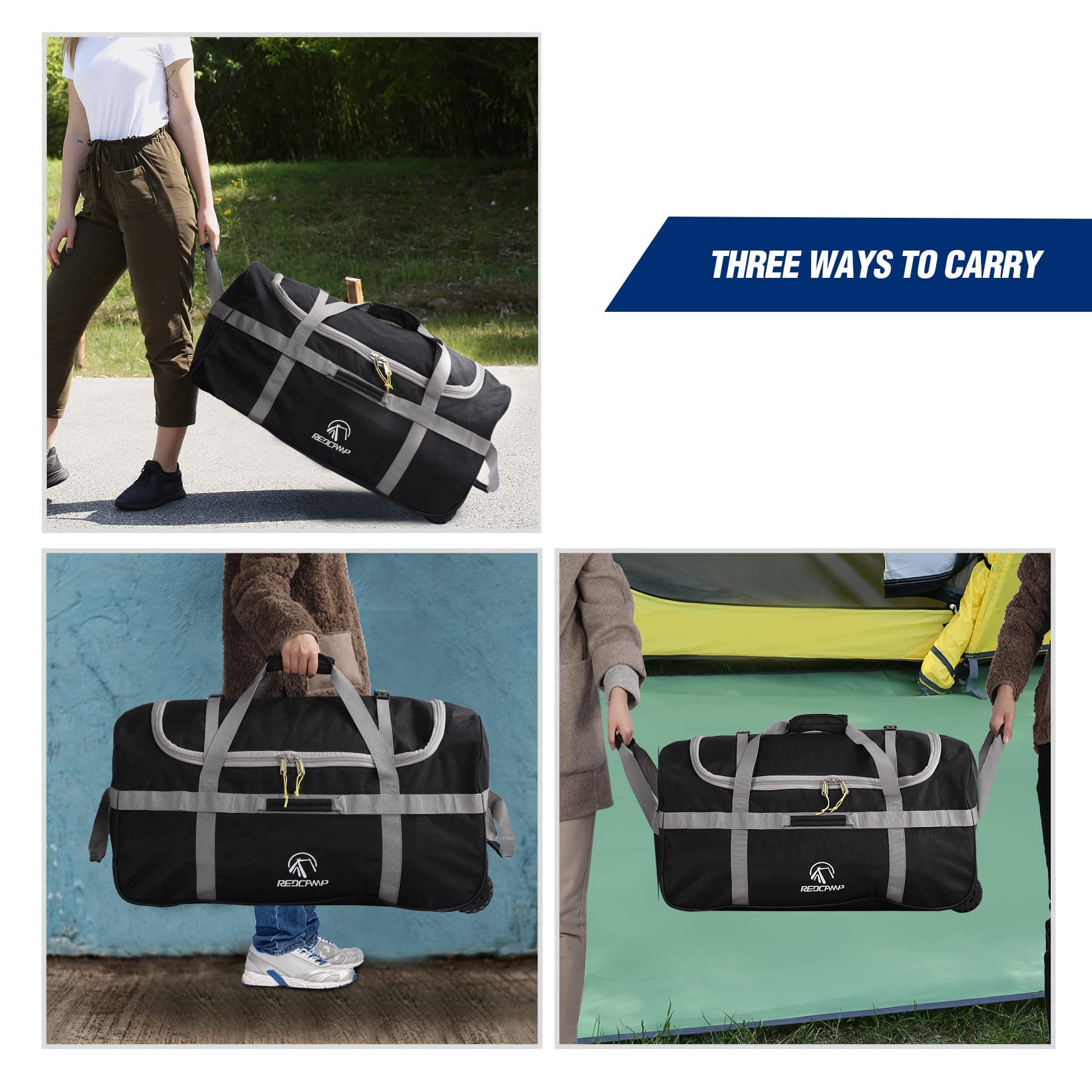 Foldable Duffle Bag with Wheels