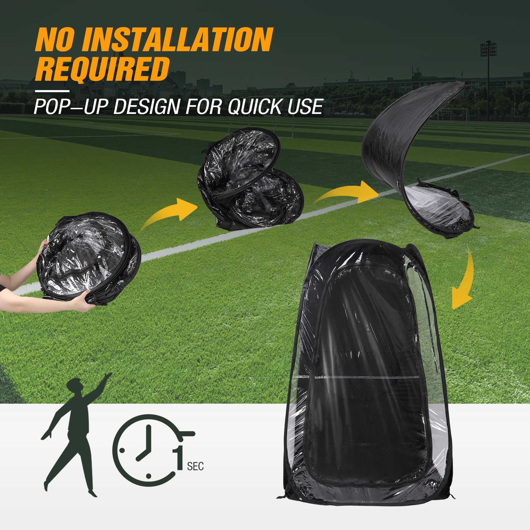 Pop Up Pod Tent with Weatherproof PVC & 210D Oxford Shell