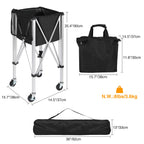 180-Ball Tennis Ball Hopper Cart with 4 Wheels and Brakes