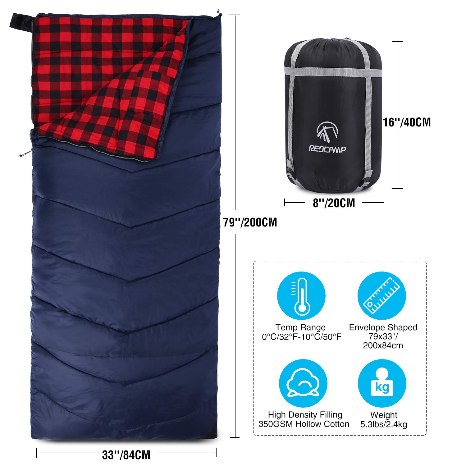 Cotton Flannel Sleeping Bag for Camping Backpacking