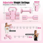2-in-1 Adjustable Dumbbell & Kettlebell Set, 4-Level Hand Weights (2.2–5.5 Lbs Each)