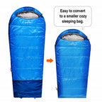 Kids Mummy Sleeping Bag - Blue, 2.4lbs Fill