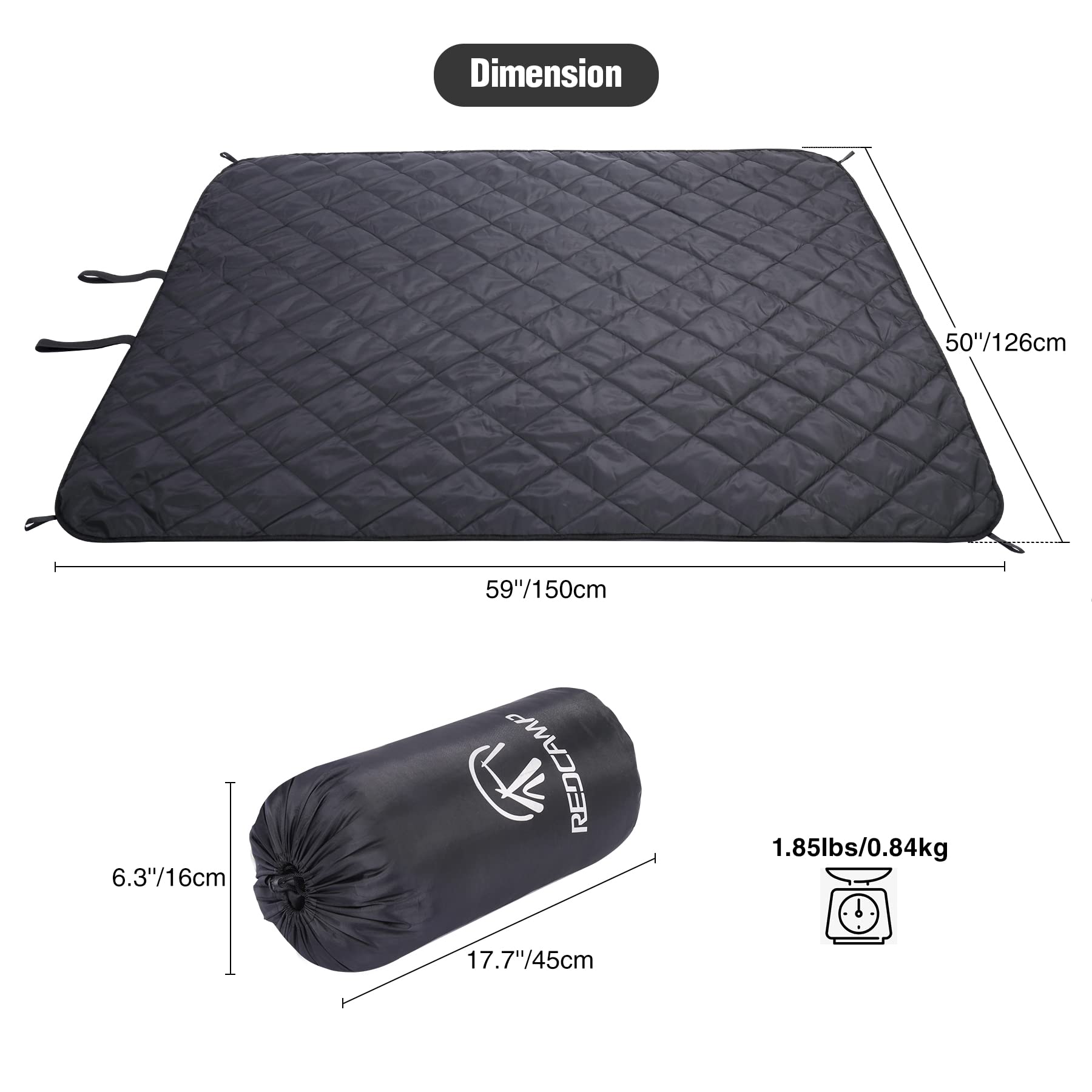 Large Camping Blanket with Sherpa Lining