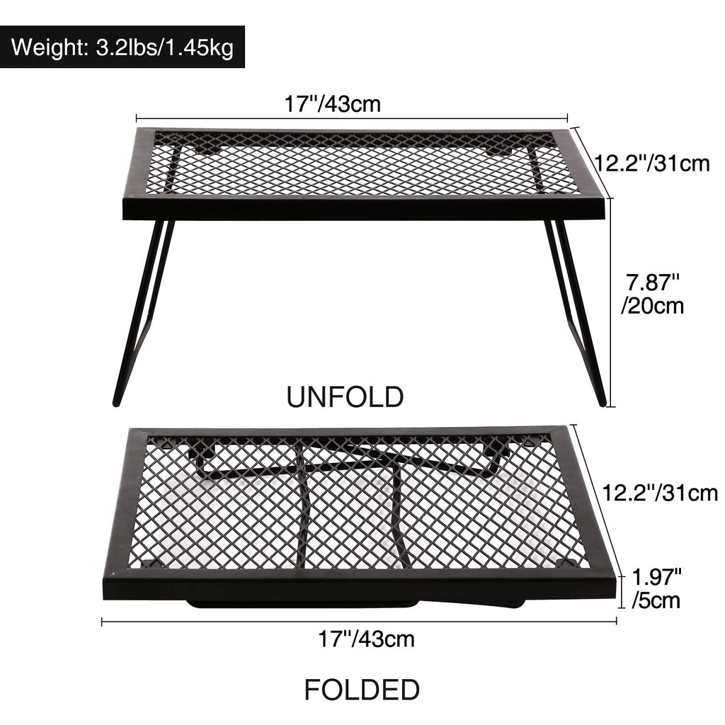 Folding Campfire Grill 304 Stainless Steel Grate