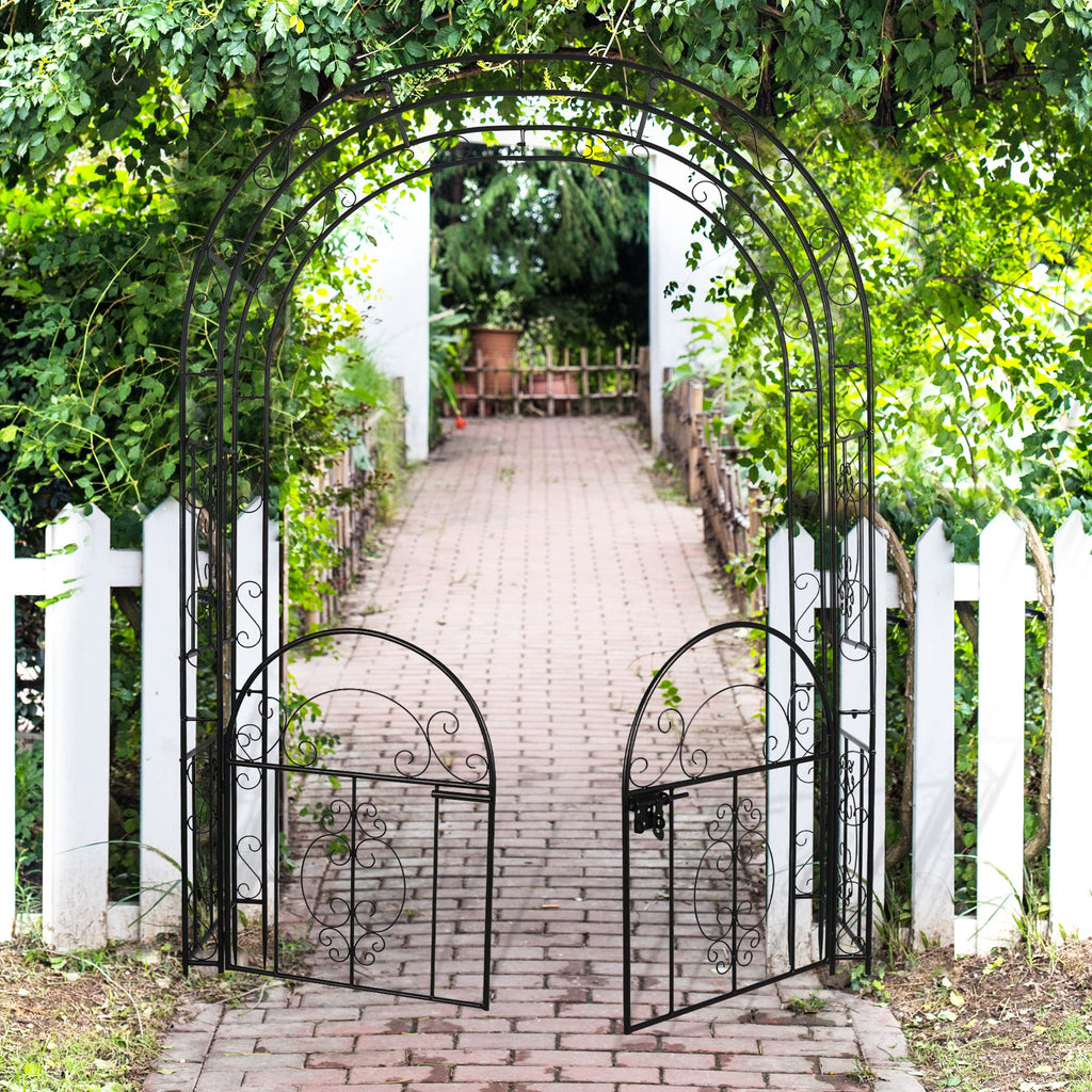 84in High Metal Garden Arbor with Gate