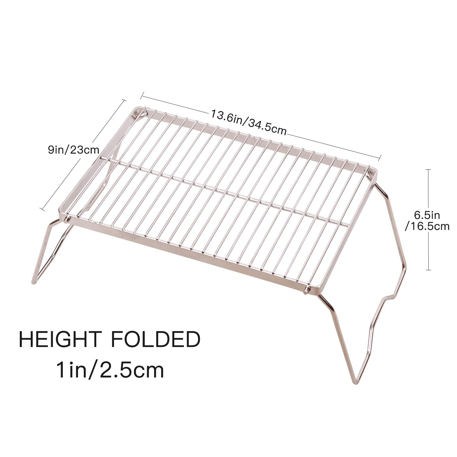 Folding Campfire Grill 304 Stainless Steel Grate