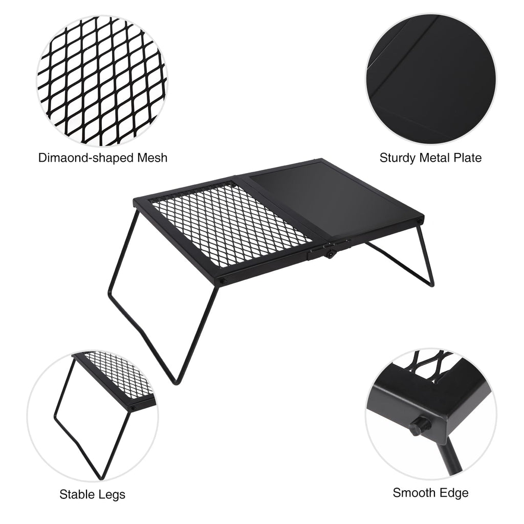 Folding Campfire Grill Heavy Duty Steel Grate
