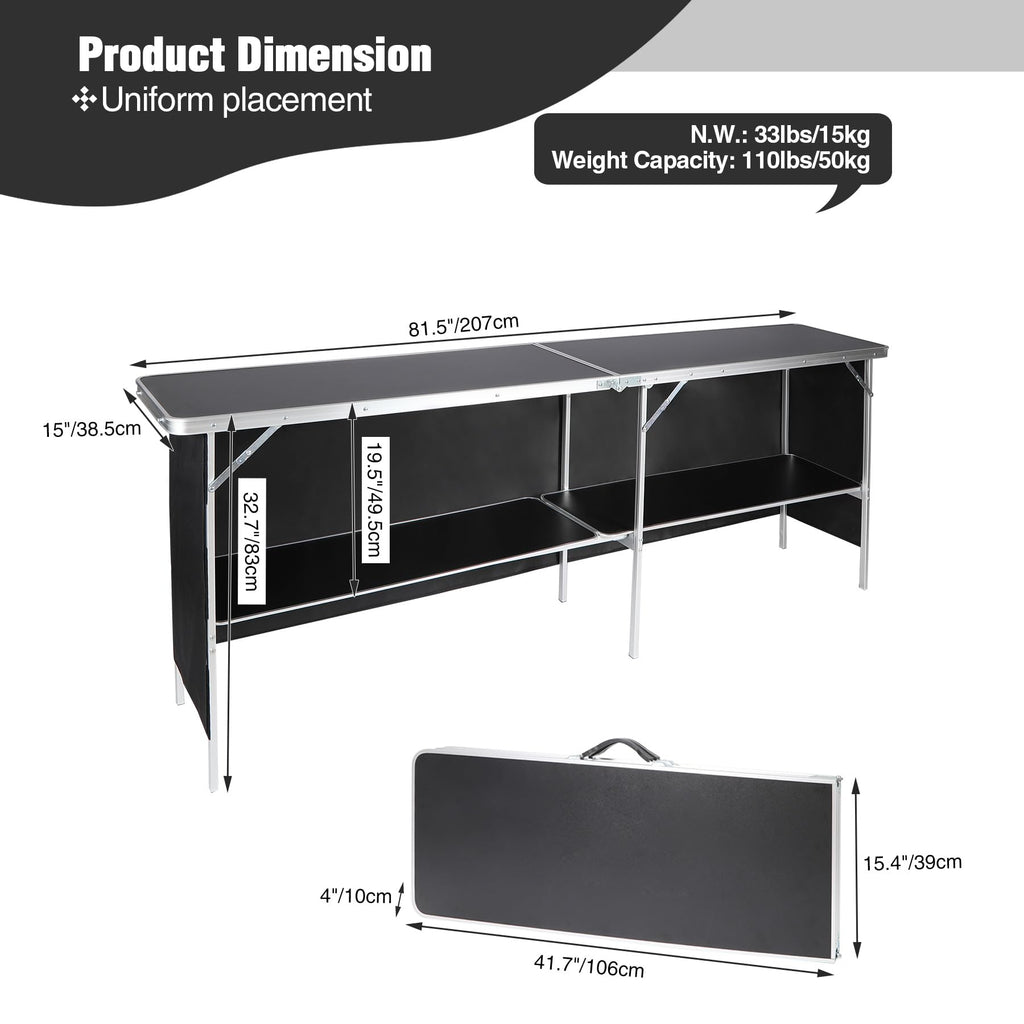 Pop-Up Folding Portable Bar Table