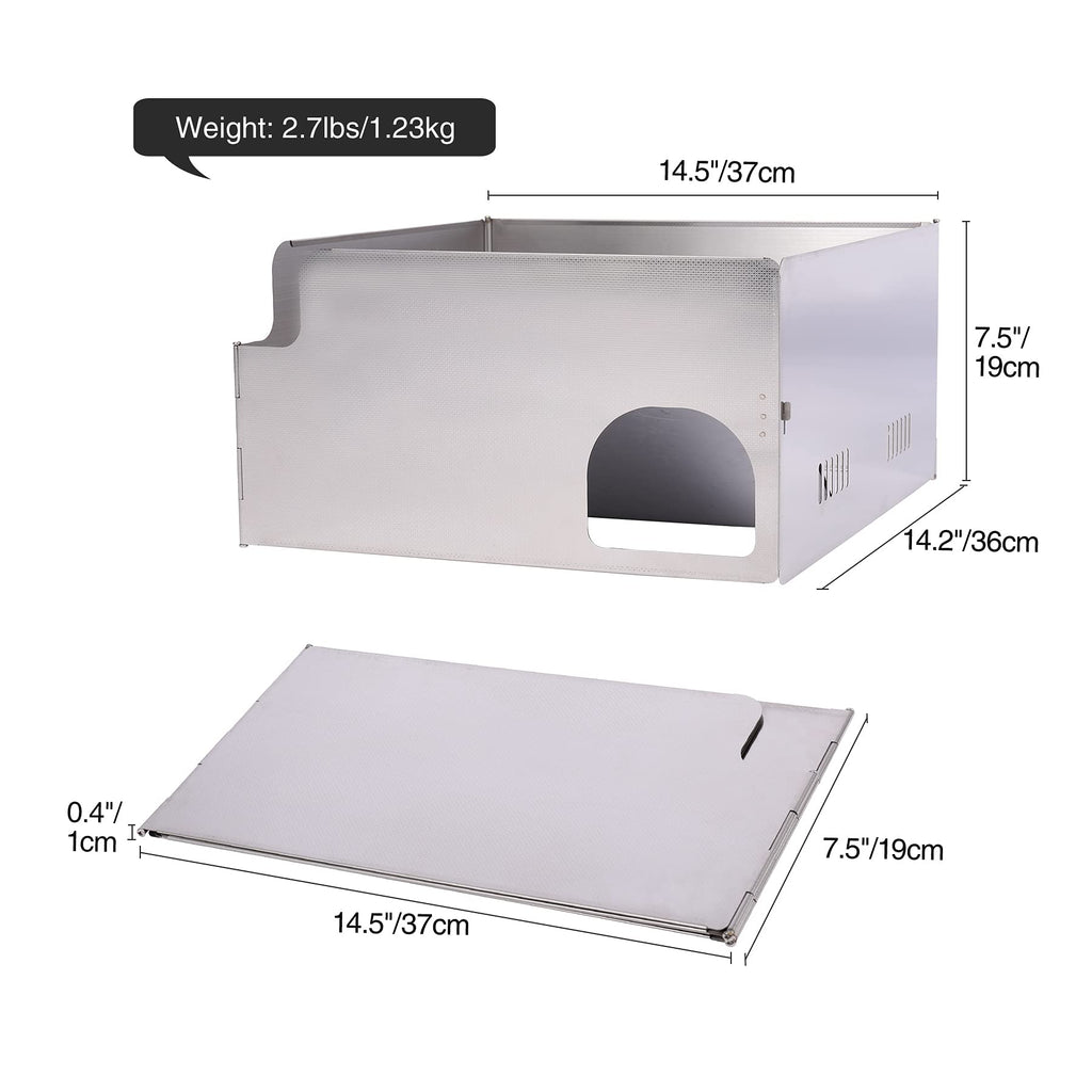 4-Plate Stainless Steel Camping Stove Windshield
