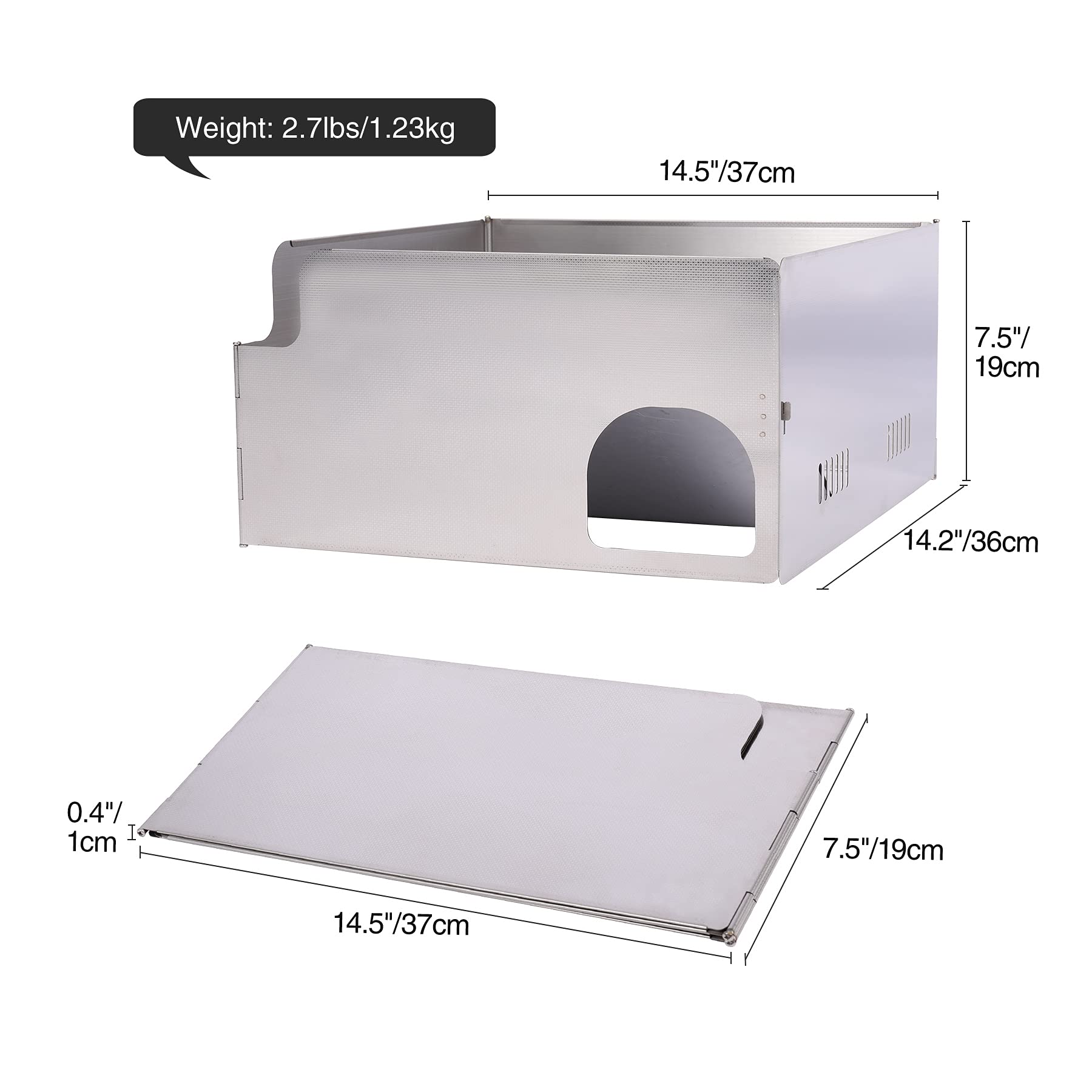 4-Plate Stainless Steel Camping Stove Windshield