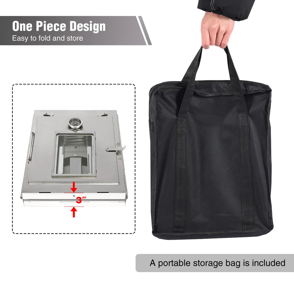 16" H Foldable Camping Oven with Storage Handbag
