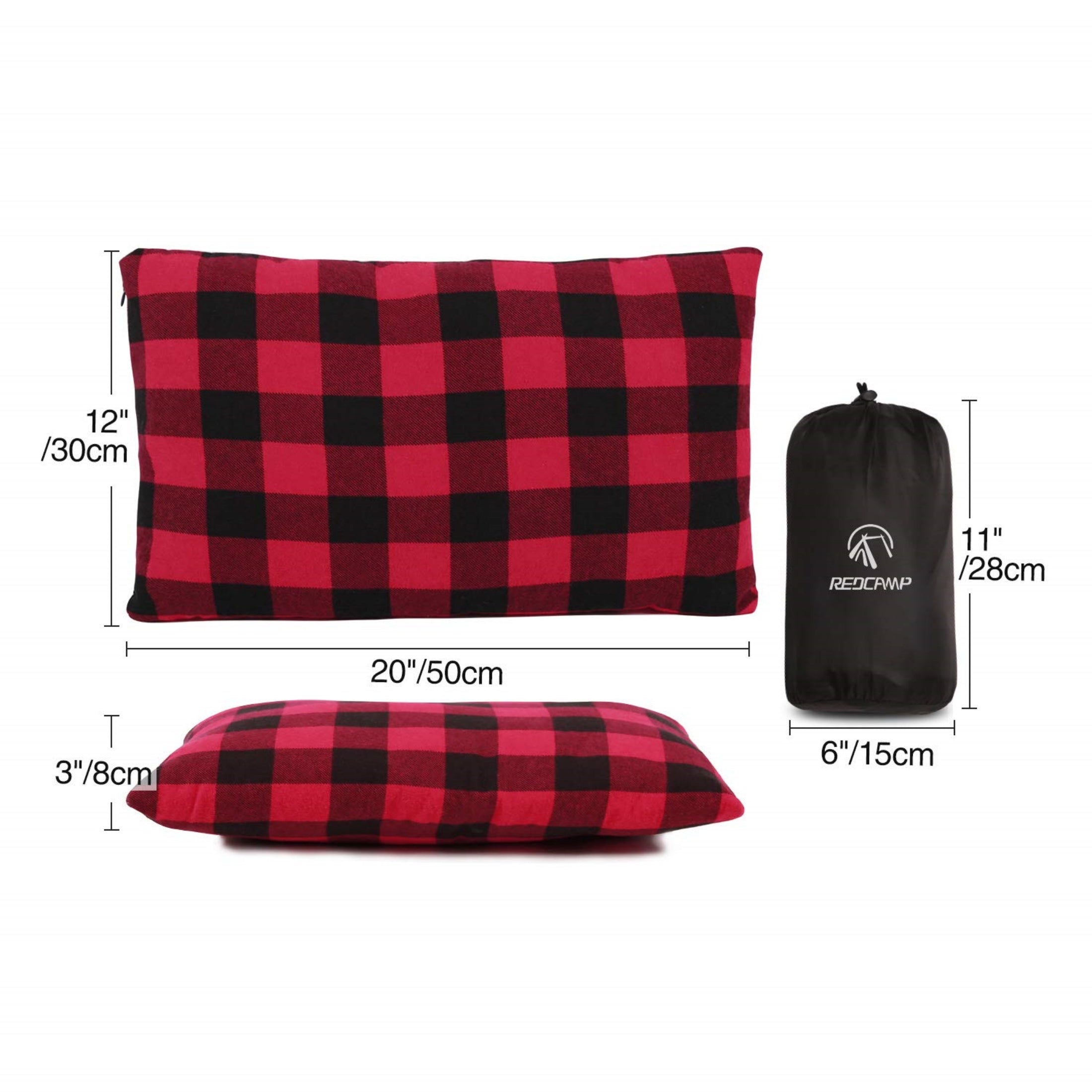 Red & Black Plaid Camping Pillow 2-Pack