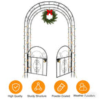 84in High Metal Garden Arbor with Gate