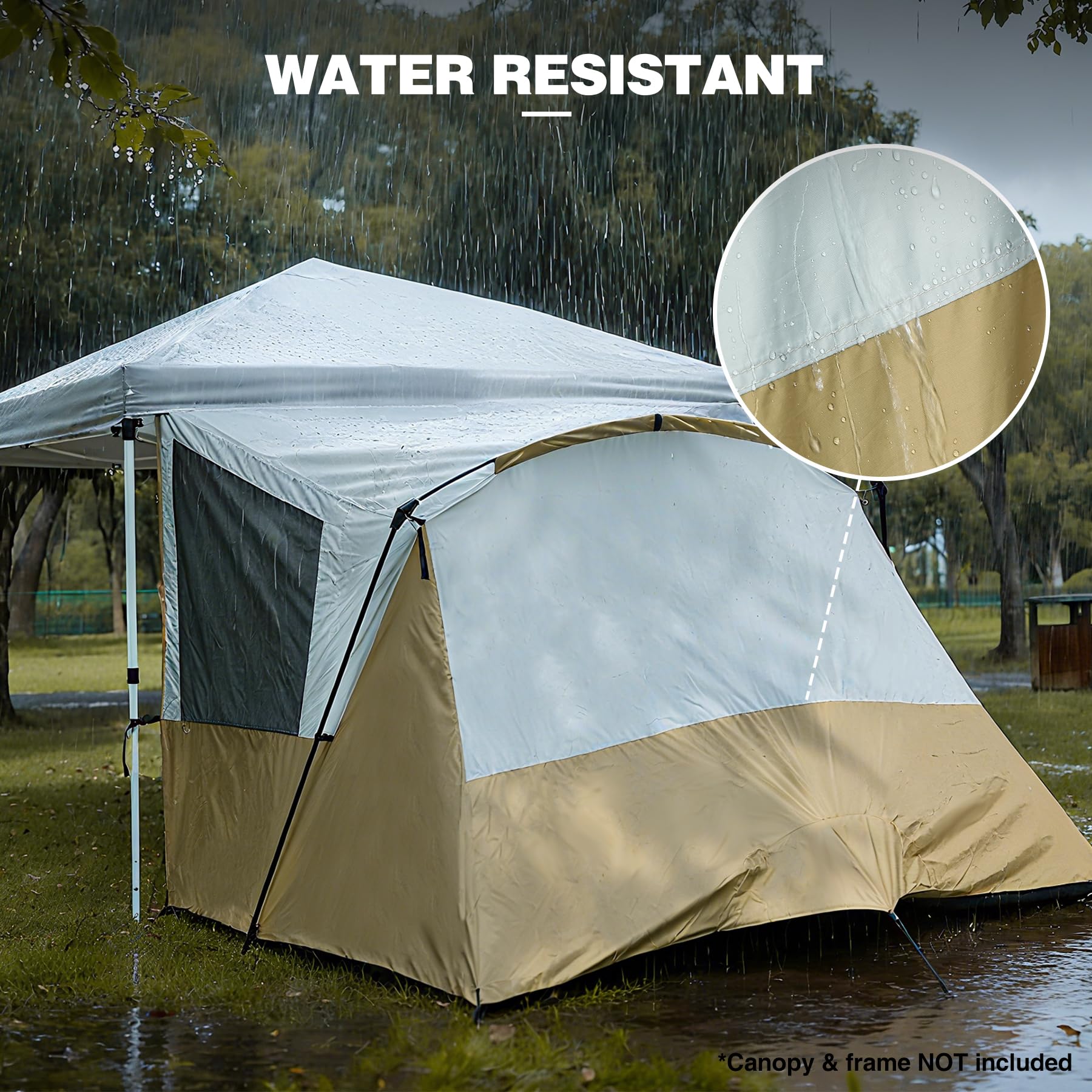 Canopy Camping Tent Attachment for 10x10 Straight Leg Frames