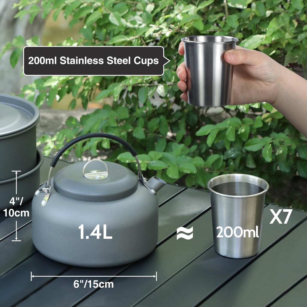 16-Piece Camping Cookware Mess Kit