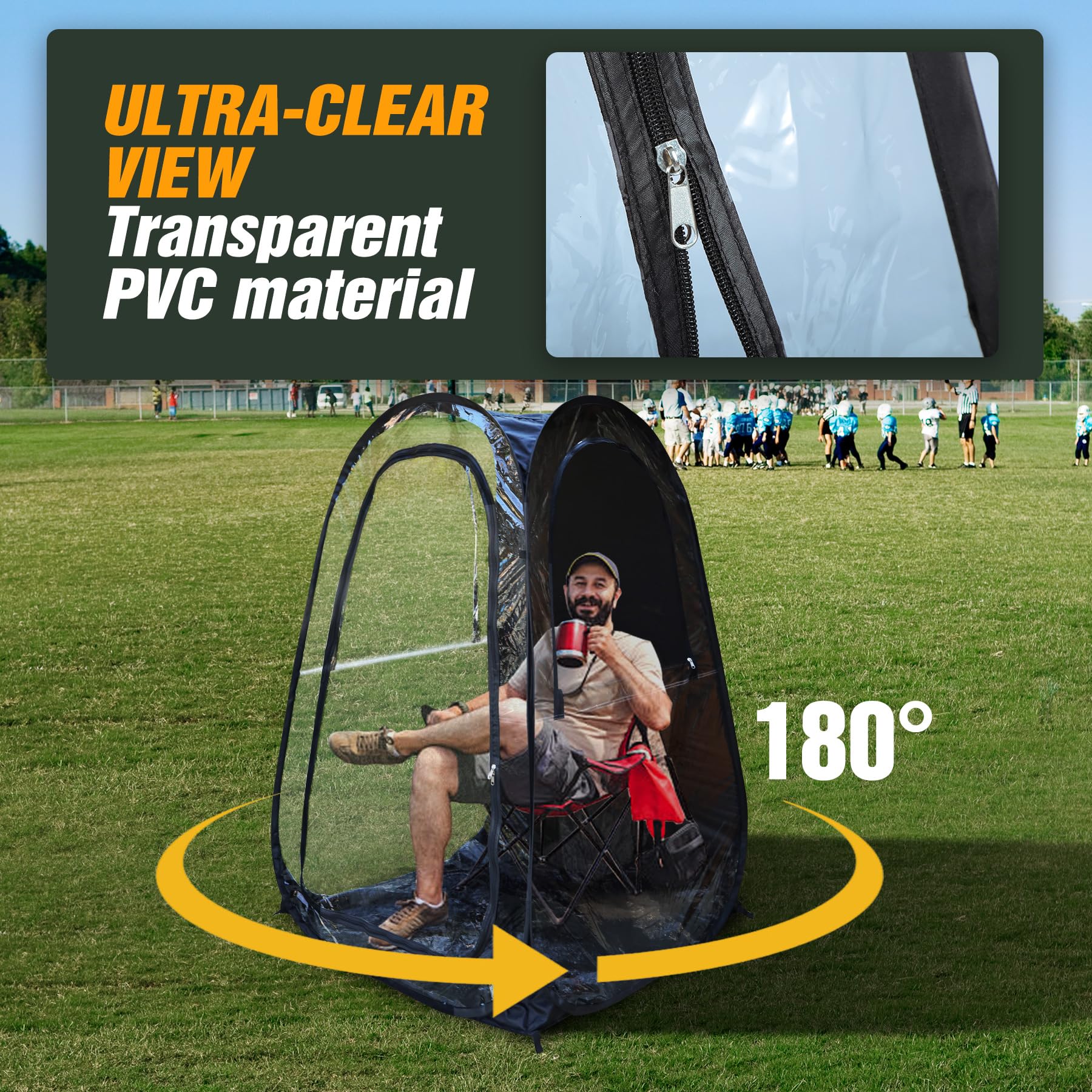 Pop Up Pod Tent with Weatherproof PVC & 210D Oxford Shell