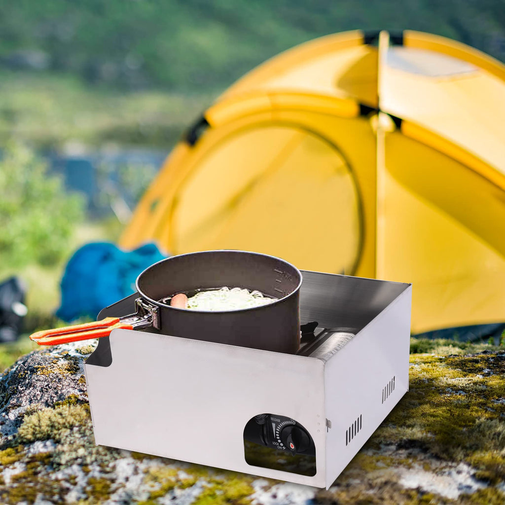 4-Plate Stainless Steel Camping Stove Windshield