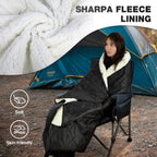 Large Camping Blanket with Sherpa Lining