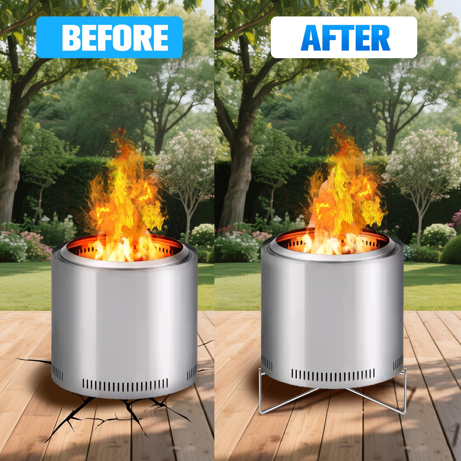 Fire Pit Stand for Solo Stove Bonfire Ranger and Other 15-20" Outdoor Firepits